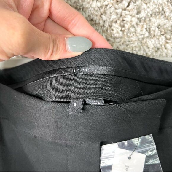 Theory Pants Women’s 6 Ibbey C Black Fostered Cropped Dress Pants NWT - Picture 3 of 10